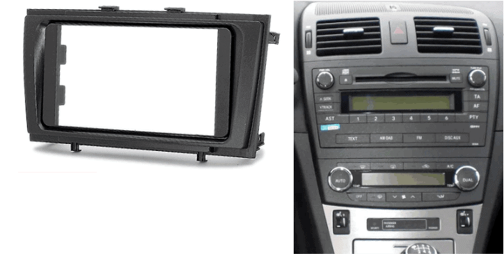 2-din inbouwframe / paneel TOYOTA Avensis (T270) 2009-2015 ((Black)