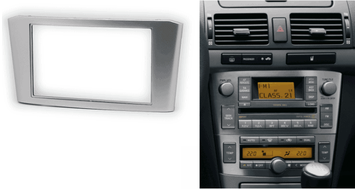 2-din inbouwframe / paneel TOYOTA Avensis 2002-2008 (Silver)