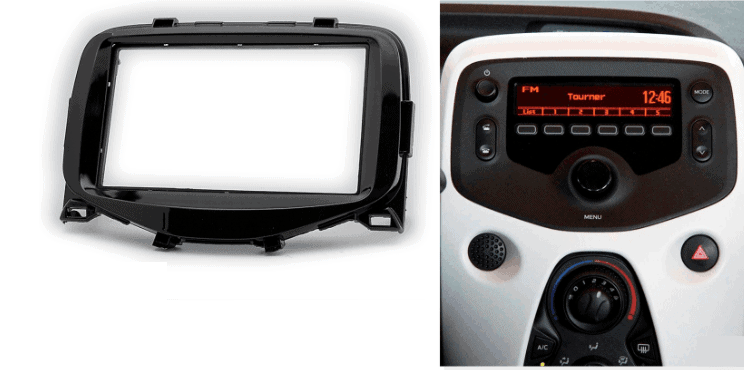2-din inbouwframe / paneel CITROEN C1 2014+ / TOYOTA Aygo 2014+ / PEUGEOT (108) 2014+