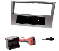 Opel astra (H) / corsa d / zafira b 1dininbouwframe met kabel en antenne kit frame autoradio kleur zilver