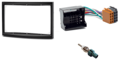 2-din installatie kit Citroën, Peugeot, Fiat inbouwpaneel met kabel en antenne