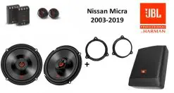 Nissan Micra speakers + Subwoofer 200Watt Audio upgrade JBL premium 270W / 70Watt RMS + ringen