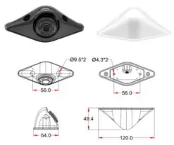 Universele achteruitrijcamera bestelbus camper SL918CAV zwart