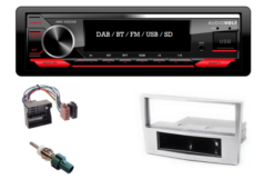 DAB / BT autoradio Opel Astra H, Corsa D, Antara, Zafira B (zilver) en meer modellen | 4x50 watt | multicolor | Audiovolt AMS-450DAB