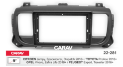 Los 9-inch frame geschikt voor de Peugeot Expert 2016+ Vivaro & Proace